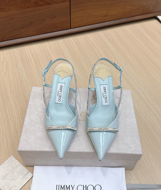 Jimmy Choo Bowknot Patent Leather Kitten Heel Sandals Elegant Comfortable