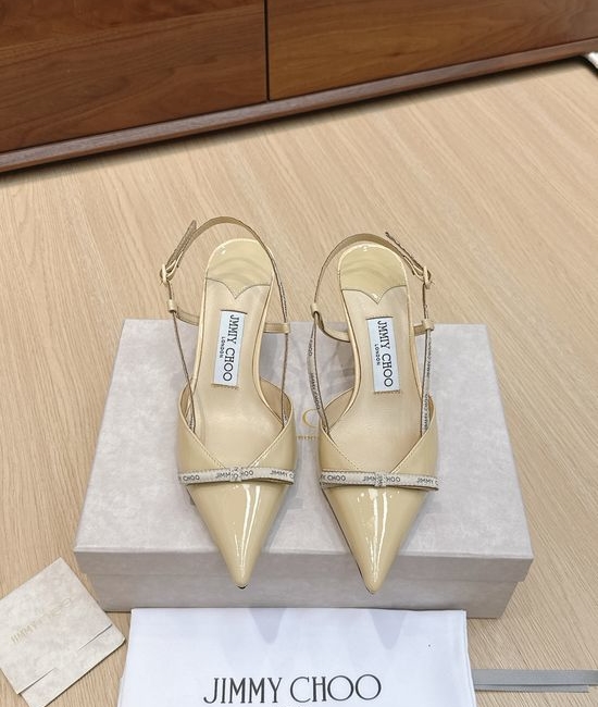 Jimmy Choo Bowknot Patent Leather Kitten Heel Sandals Elegant Comfortable