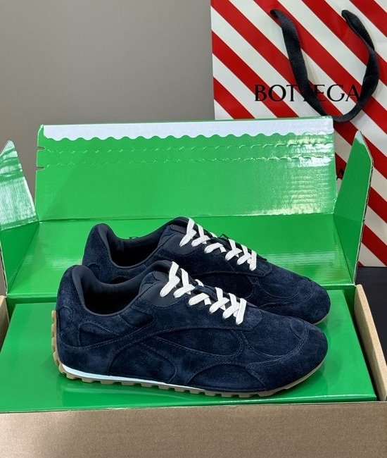 Bottega Veneta BV Suede Stitched Vintage Casual Sneakers Comfortable for Walking