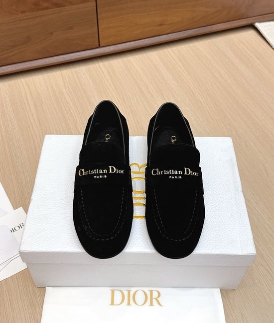 Christian Dior CD Round Toe Flat Loafers, Exquisite and Elegant