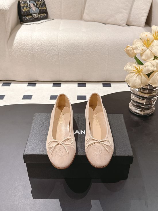 Chanel Color Block Cashmere Flats Full Leather Lined Daily Shoes