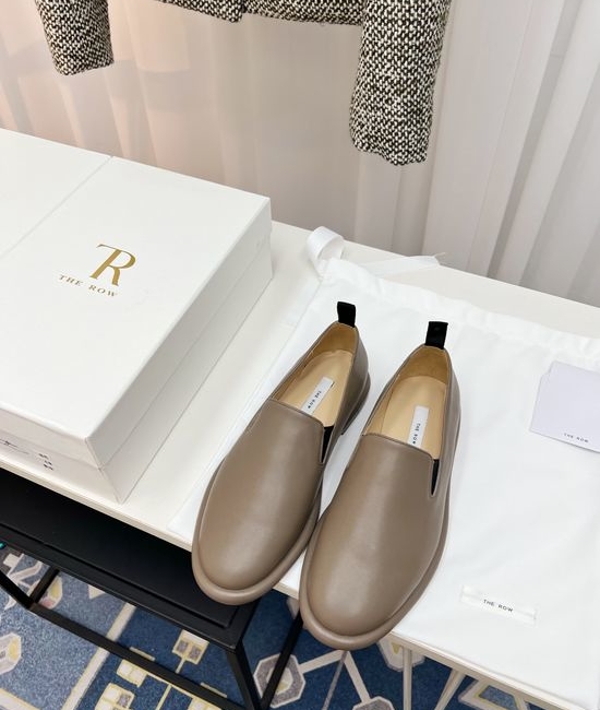The Row Minimalist Leather Slip On Loafer Daily Comfort Shoes