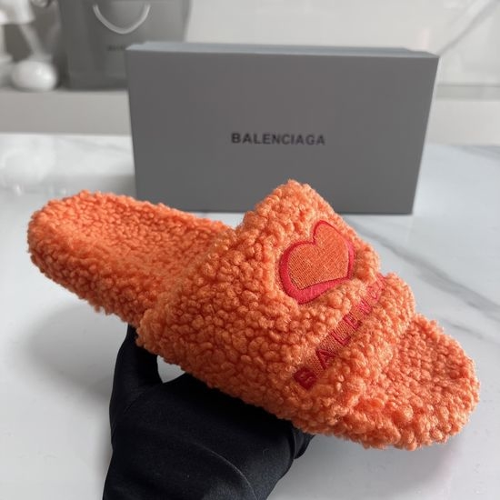 Balenciaga Soft Cozy Fuzzy Plush Indoor Outdoor Slippers