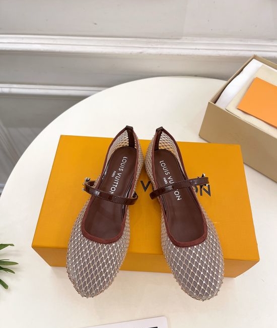 Louis Vuitton LV Rhinestone Mesh Surface Mary Jane Ballet Flats
