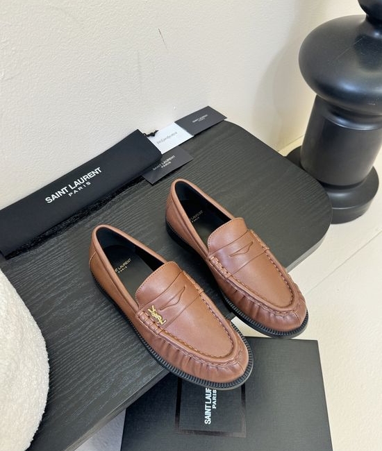 Yves Saint Laurent YSL Premium Leather Upper Classic Loafer Comfortable All-match Shoes