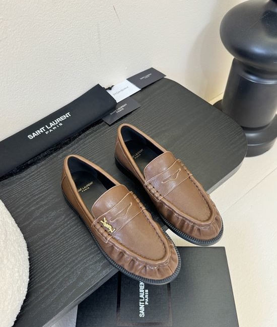 Yves Saint Laurent YSL Premium Leather Upper Classic Loafer Comfortable All-match Shoes