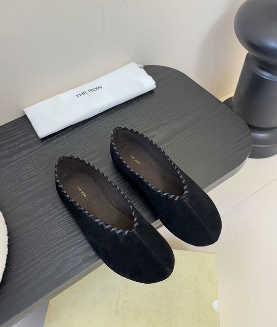 The Row Soft Suede Leather Comfortable Slip On Casual Flats