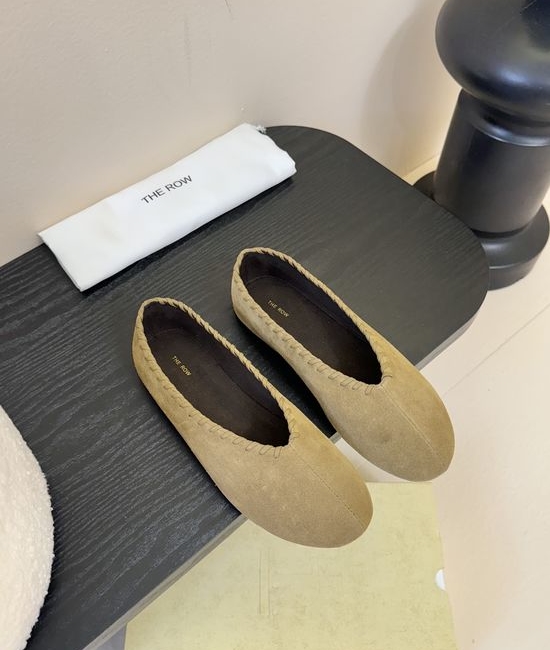 The Row Soft Suede Leather Comfortable Slip On Casual Flats