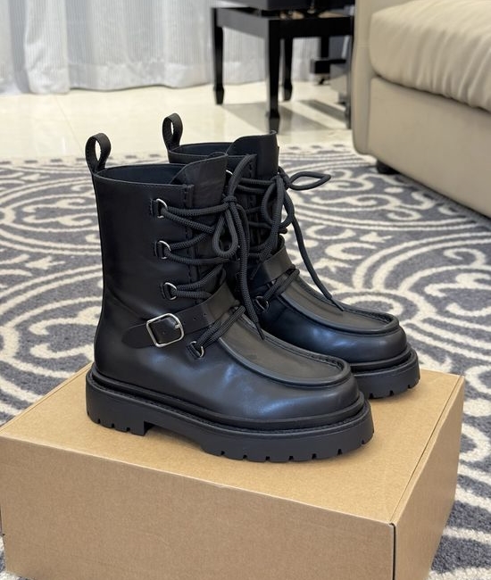 Hermes Premium Calfskin Ankle Boots Comfortable Versatile