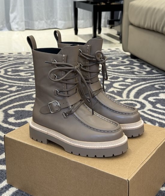 Hermes Premium Calfskin Ankle Boots Comfortable Versatile