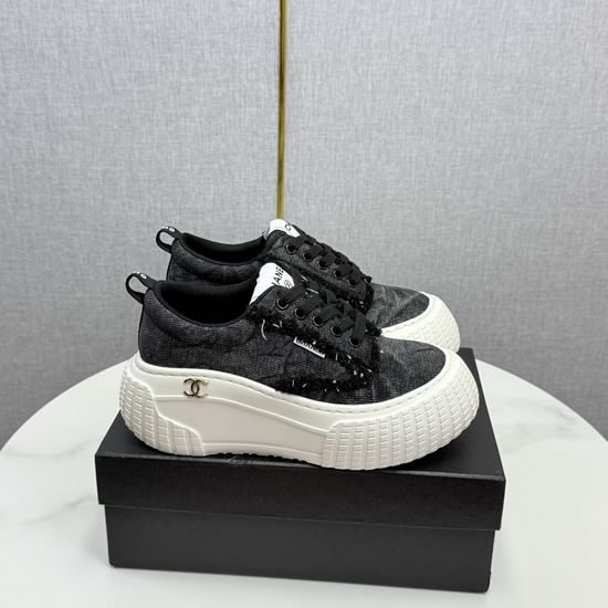 Chanel Embroidered Casual Versatile Comfortable Athletic Sneakers