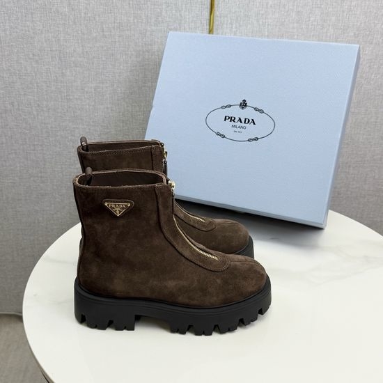 Prada Premium Leather Upper Comfortable Fashion Casual Shoes Durable Sole
