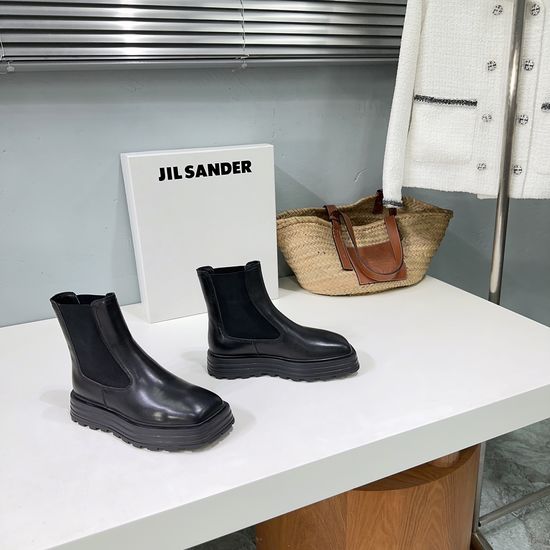 Jil Sanders Slip On Platform Chelsea Boots Thick Rubber Sole