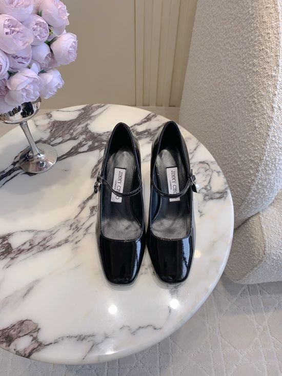 Jimmy Choo Classic Chunky-heeled Mary Jane Shoes with Pearl