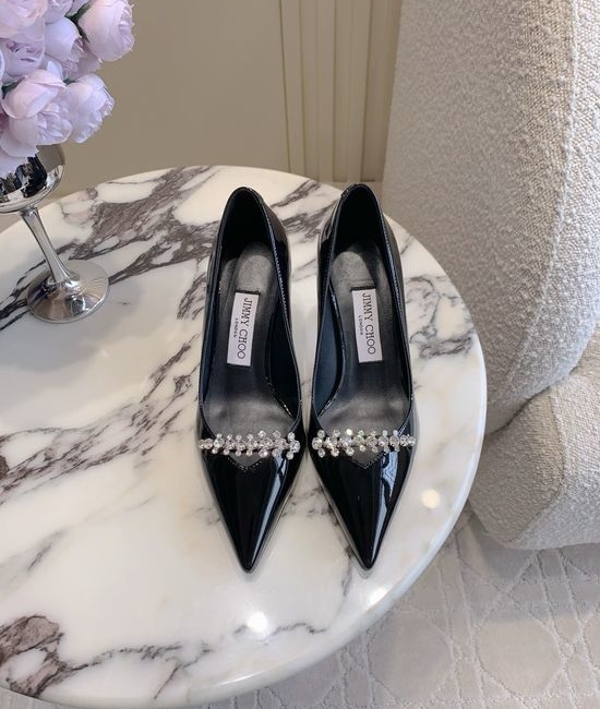 Jimmy Choo Sparkling Rhinestone High-heeled Shoes for Timeless Look