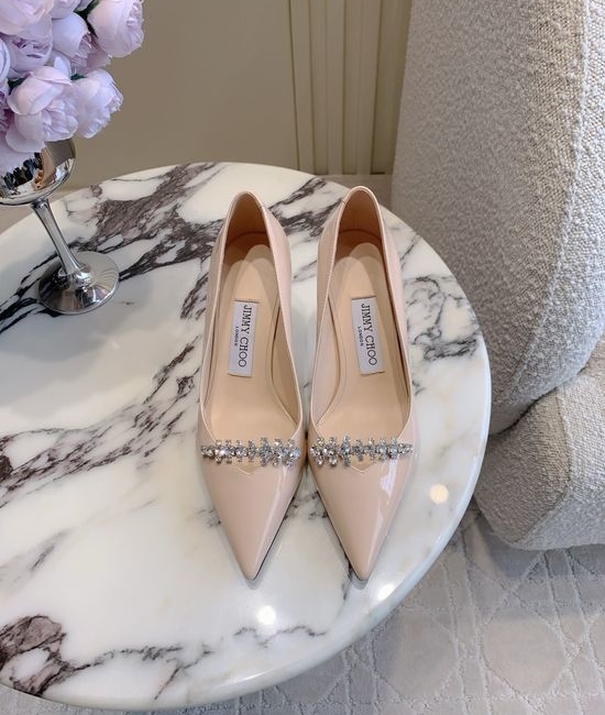 Jimmy Choo Sparkling Rhinestone High-heeled Shoes for Timeless Look