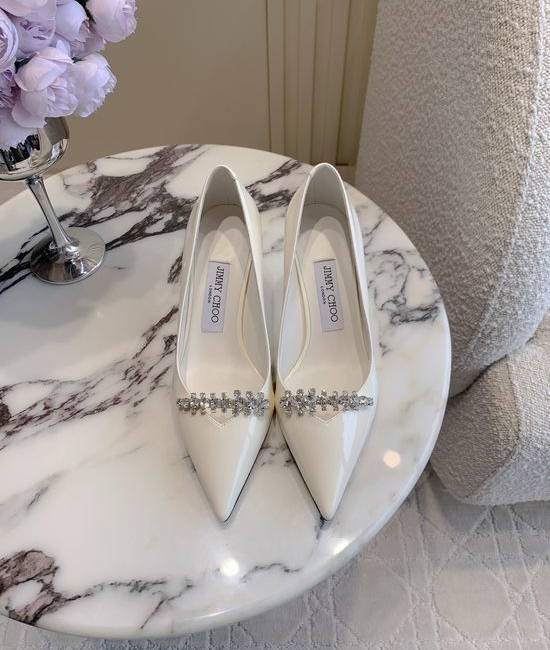 Jimmy Choo Sparkling Rhinestone High-heeled Shoes for Timeless Look