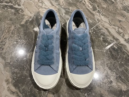 Fendi Color Block Leather Platform Casual Fashion Sneakers