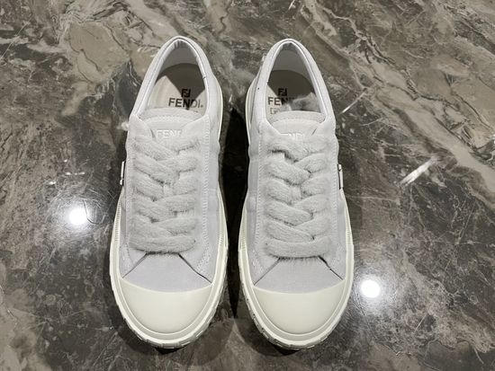 Fendi Color Block Leather Platform Casual Fashion Sneakers
