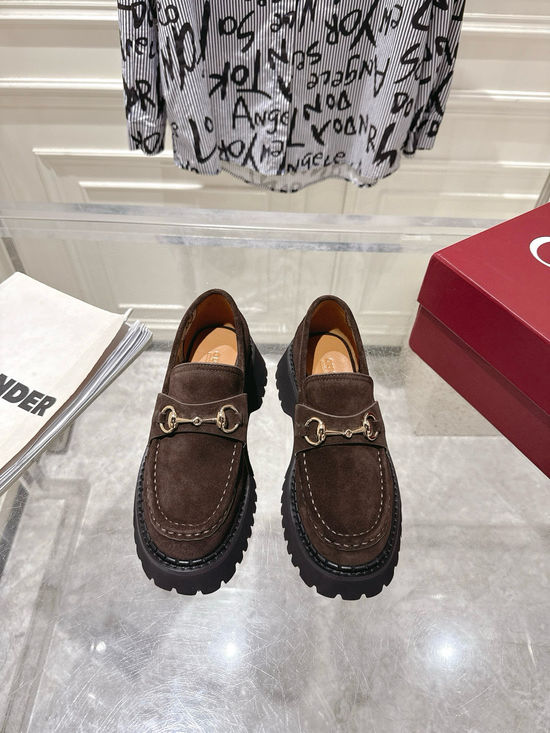 Gucci Classic Buckle Decor Non-slip Platform Loafers