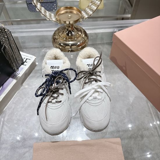 Miu Miu Vintage Distressed Thick-Soled Training Shoes