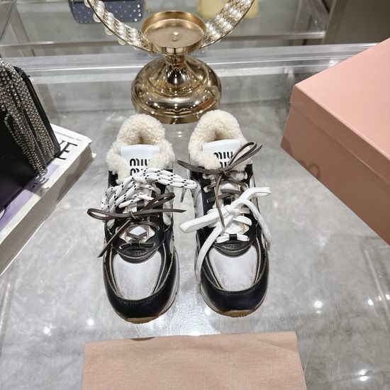 Miu Miu Vintage Distressed Thick-Soled Training Shoes
