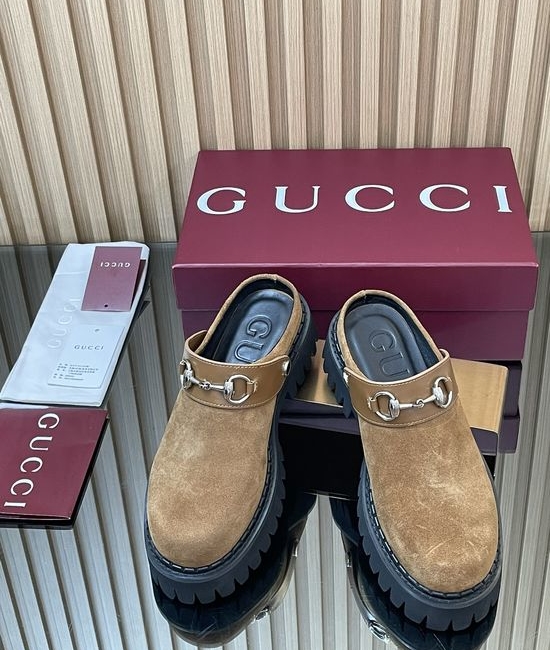 Gucci Horsebit Backless Slip On Thick Sole Mules