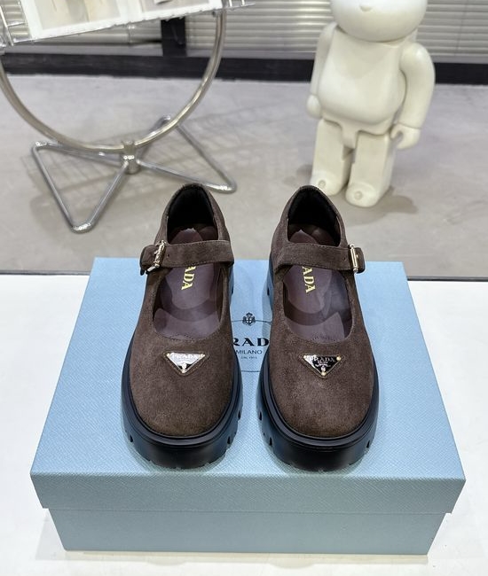 Prada Thick Sole Mary Jane Shoes Lightweight Non Slip
