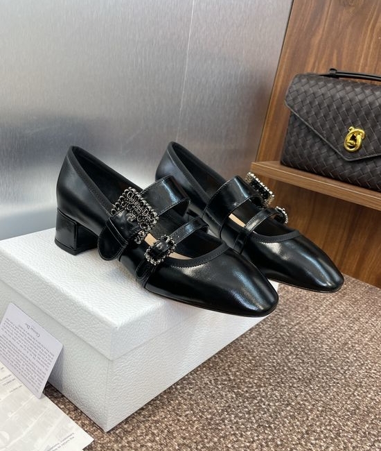 Christian Dior CD Square Toe Patent Leather Low Heel Mary Janes