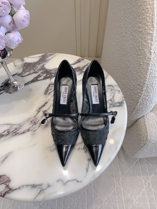 Jimmy Choo Gentle Lace High-heeled Shoes with Classic Design
