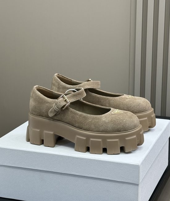 Prada Sweet Leather Mary Jane Shoes With Lightweight Chunky Sole