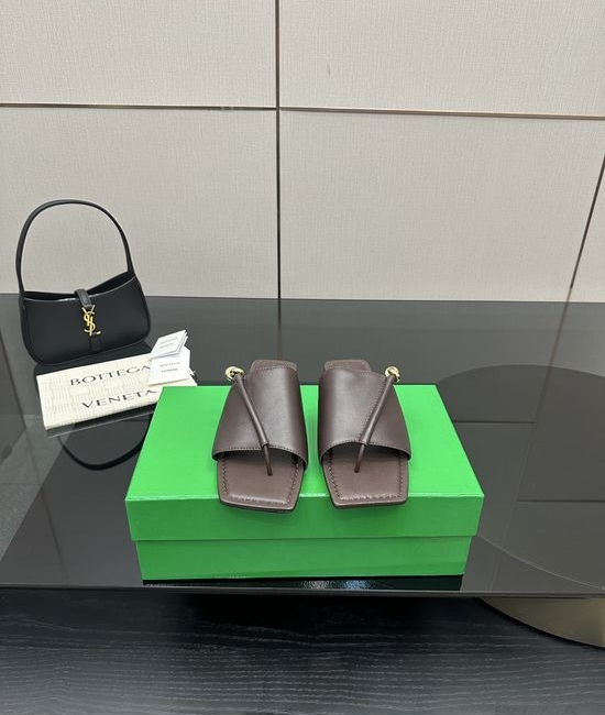 Bottega Veneta BV Woven Leather Slip On Casual Flat Slide Sandals