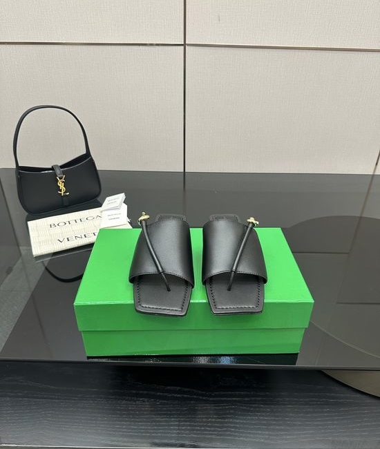 Bottega Veneta BV Woven Leather Slip On Casual Flat Slide Sandals
