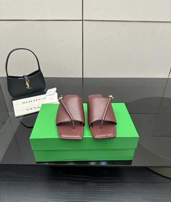 Bottega Veneta BV Woven Leather Slip On Casual Flat Slide Sandals