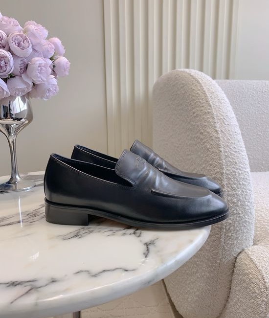 Miu Miu Vintage Leather Flat Loafers with Premium Leather Sole