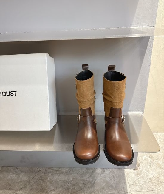 Hogan Vintage Slouchy Genuine Leather Versatile Comfort Ankle High Boots