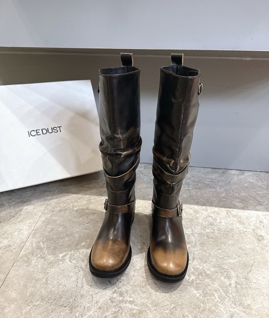 Hogan Vintage Slouchy Genuine Leather Versatile Comfort Ankle High Boots