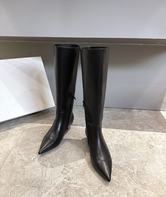 Toteme Classic Kitten Heel Genuine Leather Versatile Comfort Dress Tall Boots