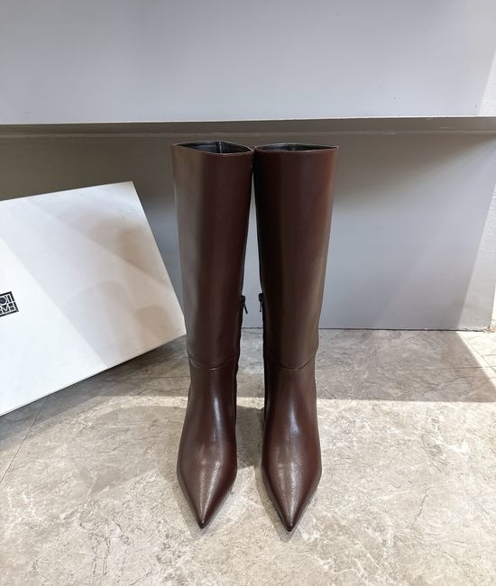 Toteme Classic Kitten Heel Genuine Leather Versatile Comfort Dress Tall Boots