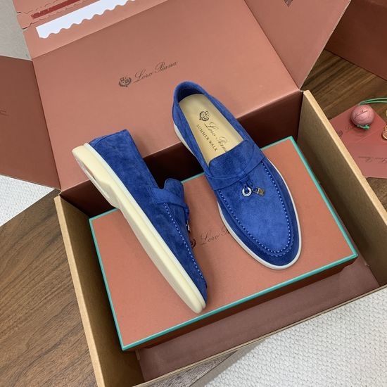 Loro Piana Premium Loafers Soft Calf Suede Upper Leather Insole Non-slip Rubber Sole