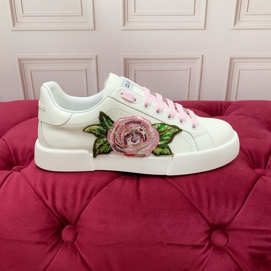 Dolce & Gabbana Premium Cowhide Floral Shoes Soft Silk Lining Footwear