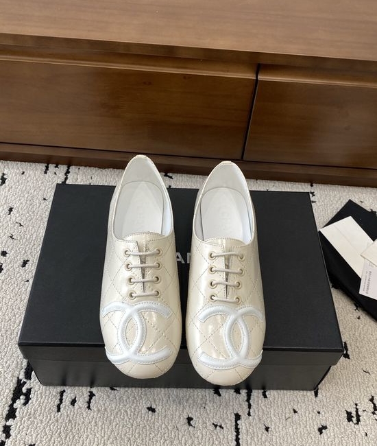 Chanel Bow Decor Lambskin Ballet Flats Comfortable Daily Shoes