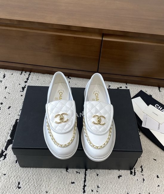 Chanel Premium Leather Flats with Metal Buckle Sole