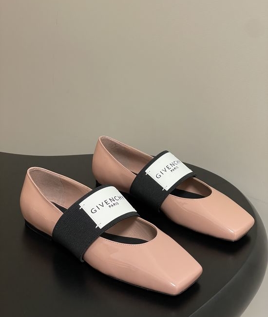 Givenchy Square Toe Leather Slip-on Mary Jane Flats