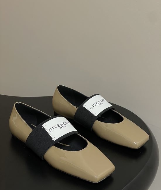 Givenchy Square Toe Leather Slip-on Mary Jane Flats