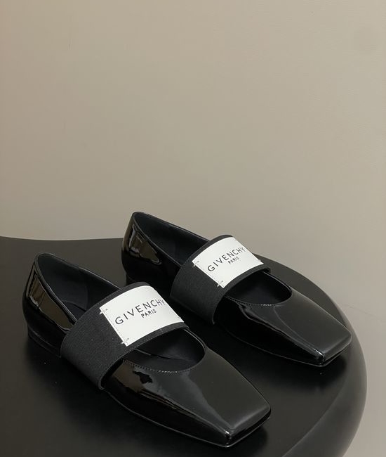 Givenchy Square Toe Leather Slip-on Mary Jane Flats