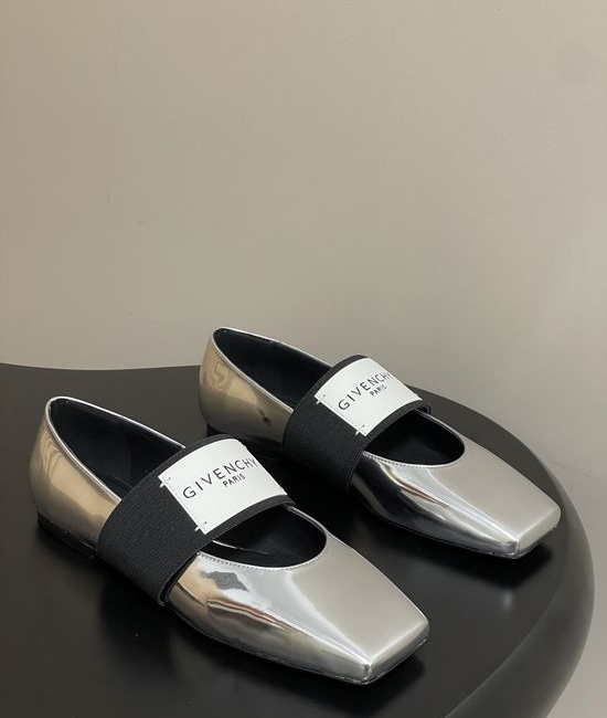 Givenchy Square Toe Leather Slip-on Mary Jane Flats