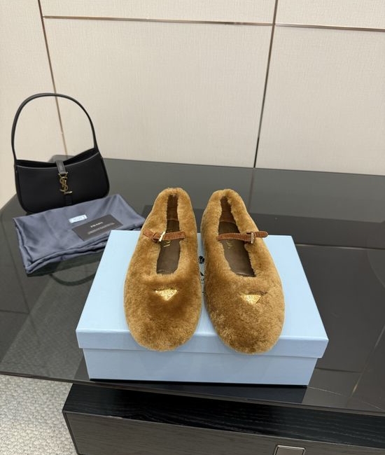 Prada Classic Mary Jane Shoes with Soft Sheepskin Upper