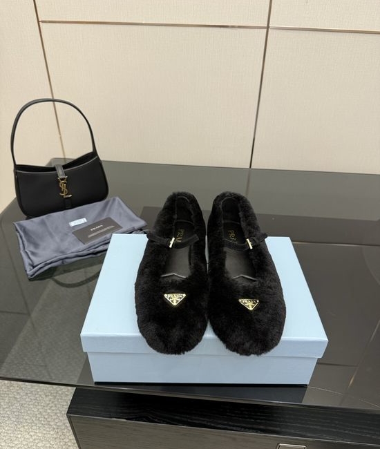Prada Classic Mary Jane Shoes with Soft Sheepskin Upper