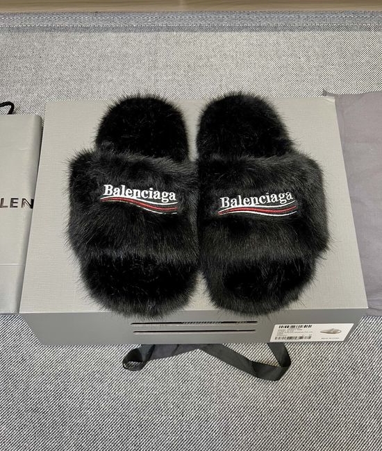 Balenciaga Embroidered Soft Plush Non-slip House Slippers